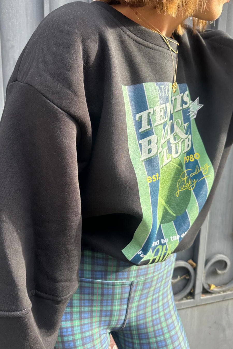 Sweat Ample Black Personnalisable Tennis