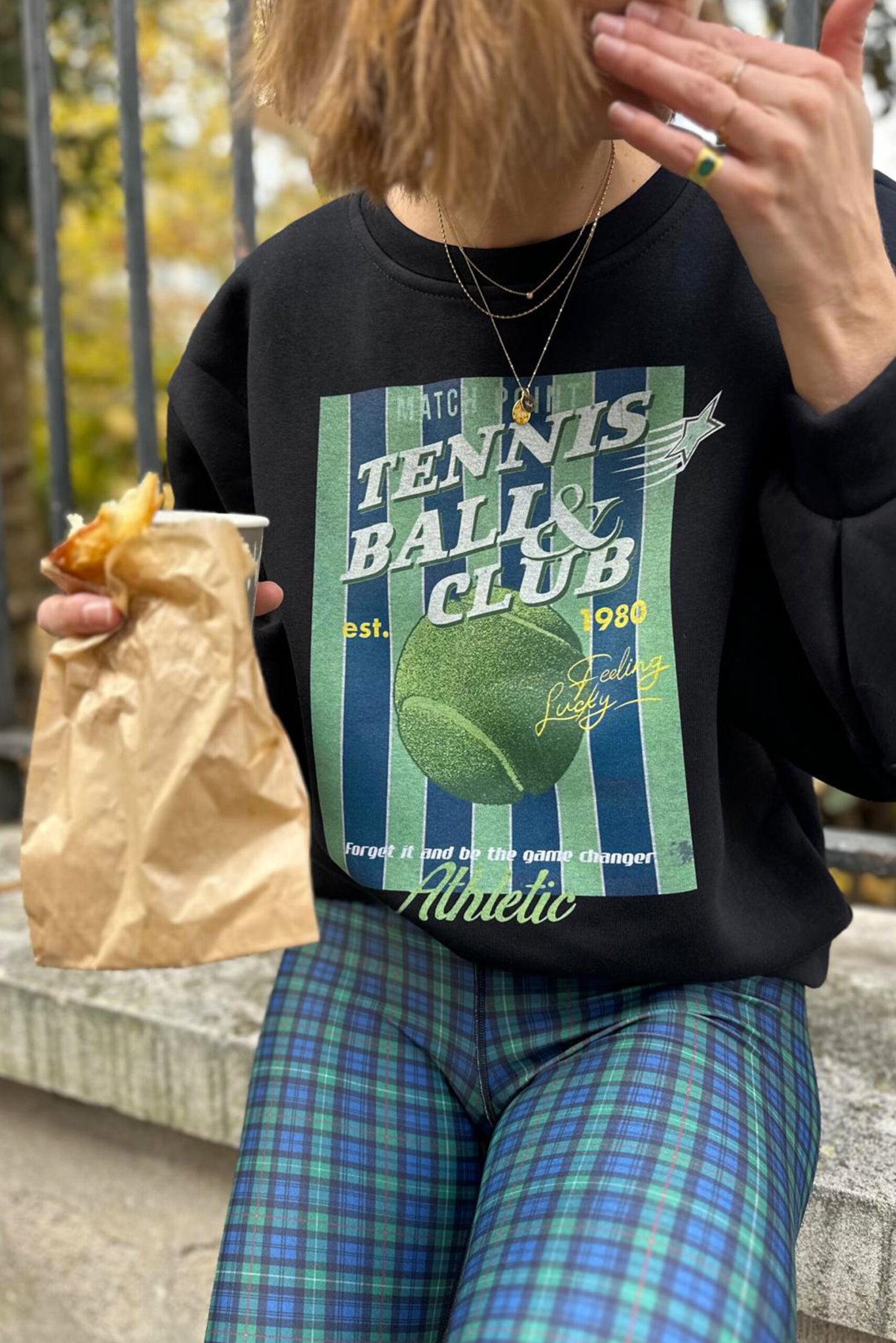 Sweat Ample Black Personnalisable Tennis