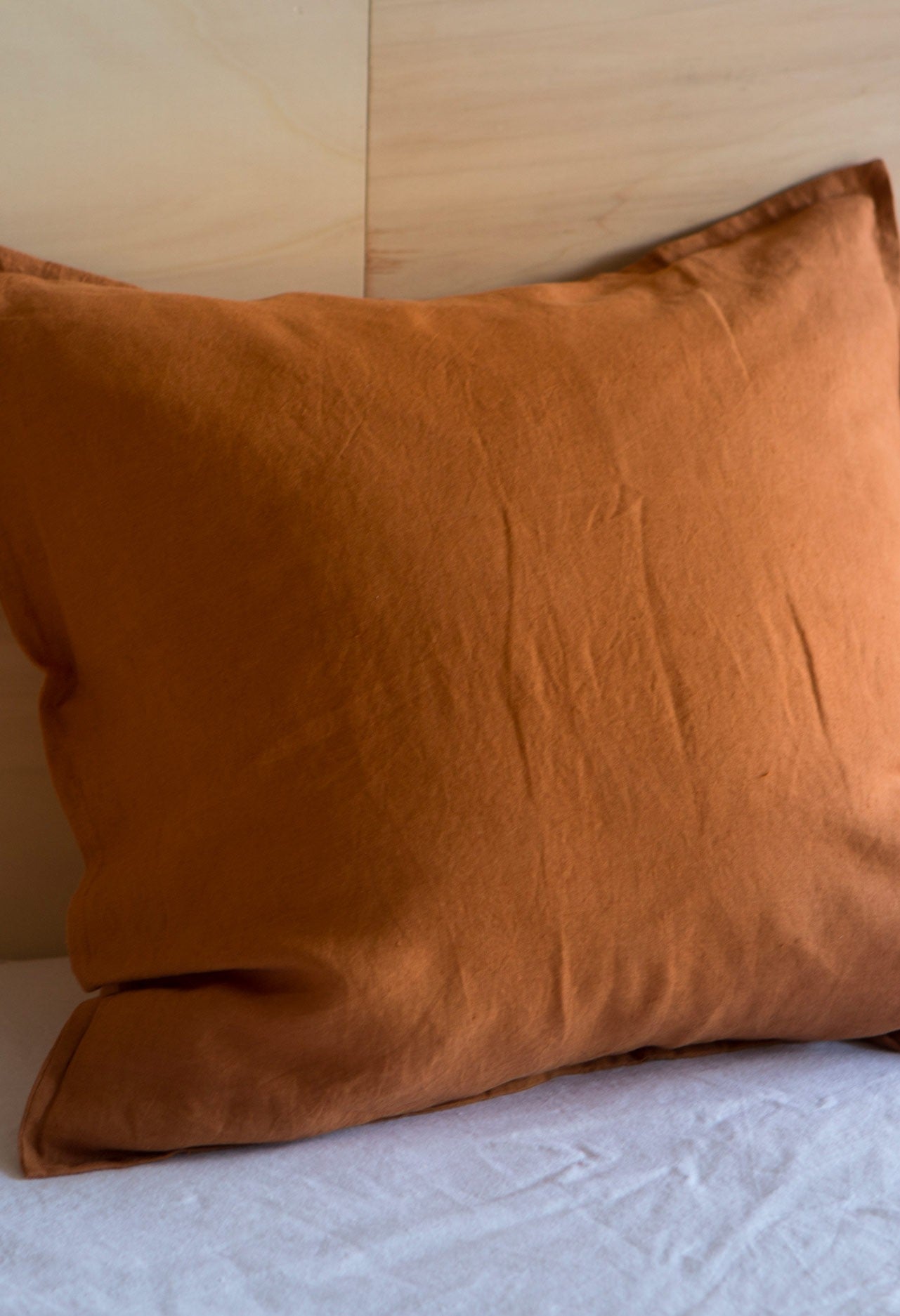 Taie D'Oreiller En Lin Lavé Caramel 60 X 70 Cm
