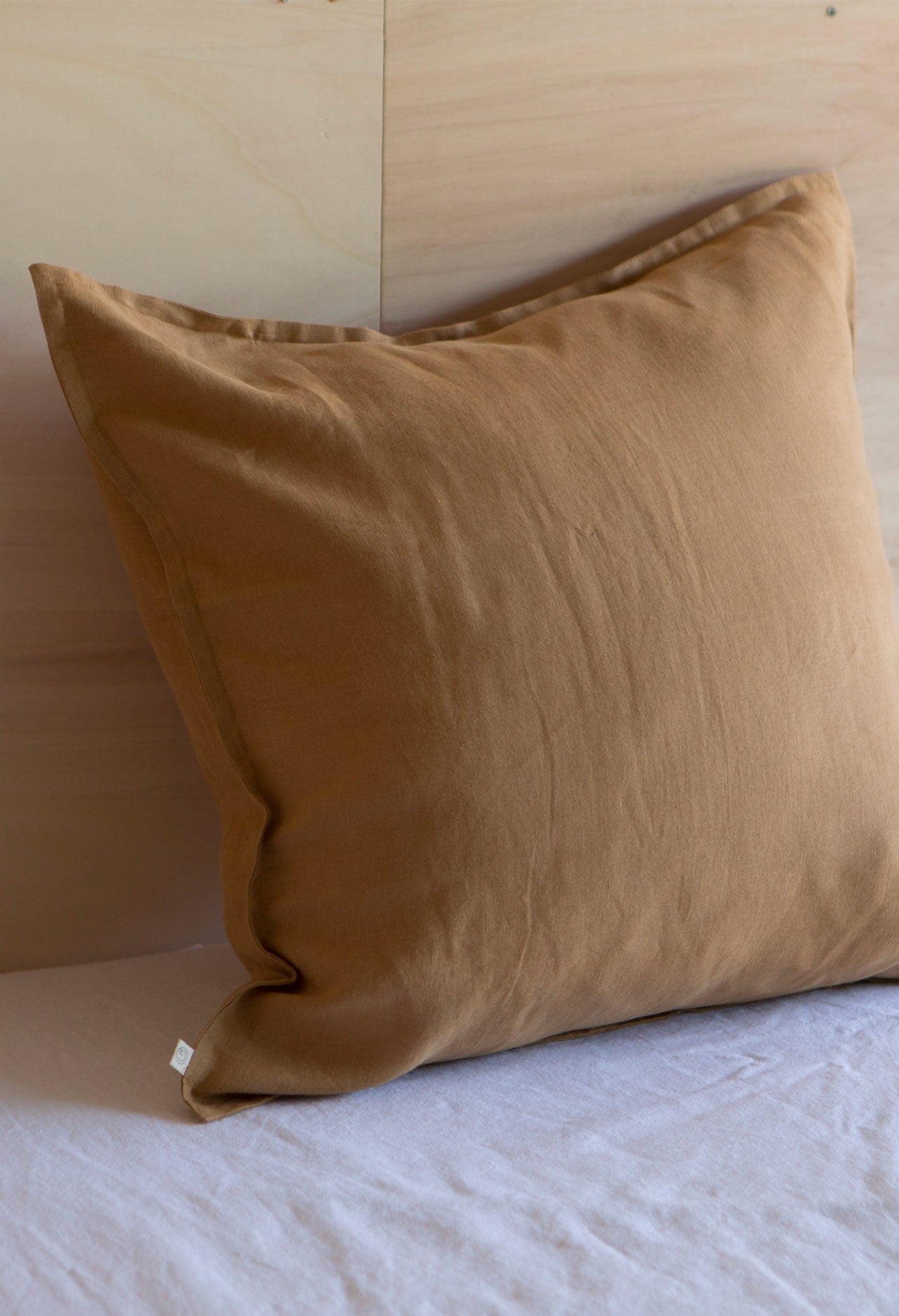 Taie D'Oreiller En Lin Lavé Tabac 50 X 75 Cm