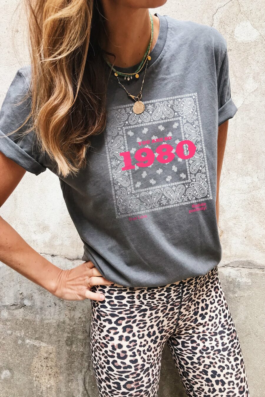 Tshirt Light Grey Délavé Personnalisable Bandana