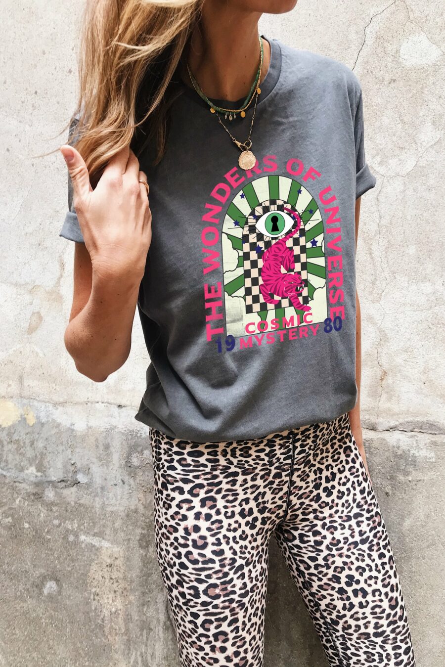 Tshirt Light Grey Délavé Personnalisable Tiger Universe