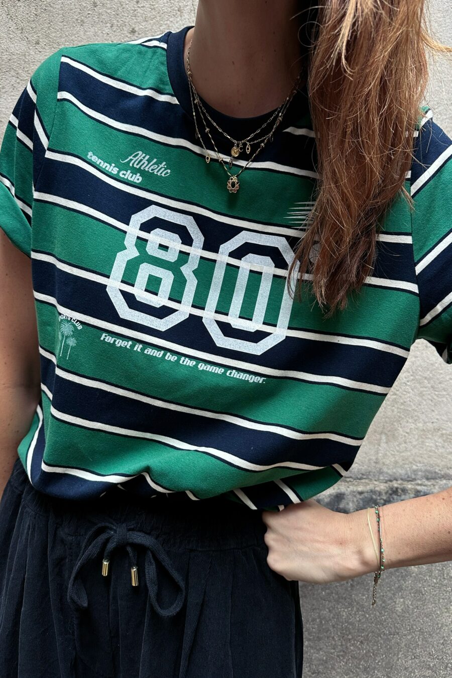 Tee Shirt Stripe Personnalisable Number