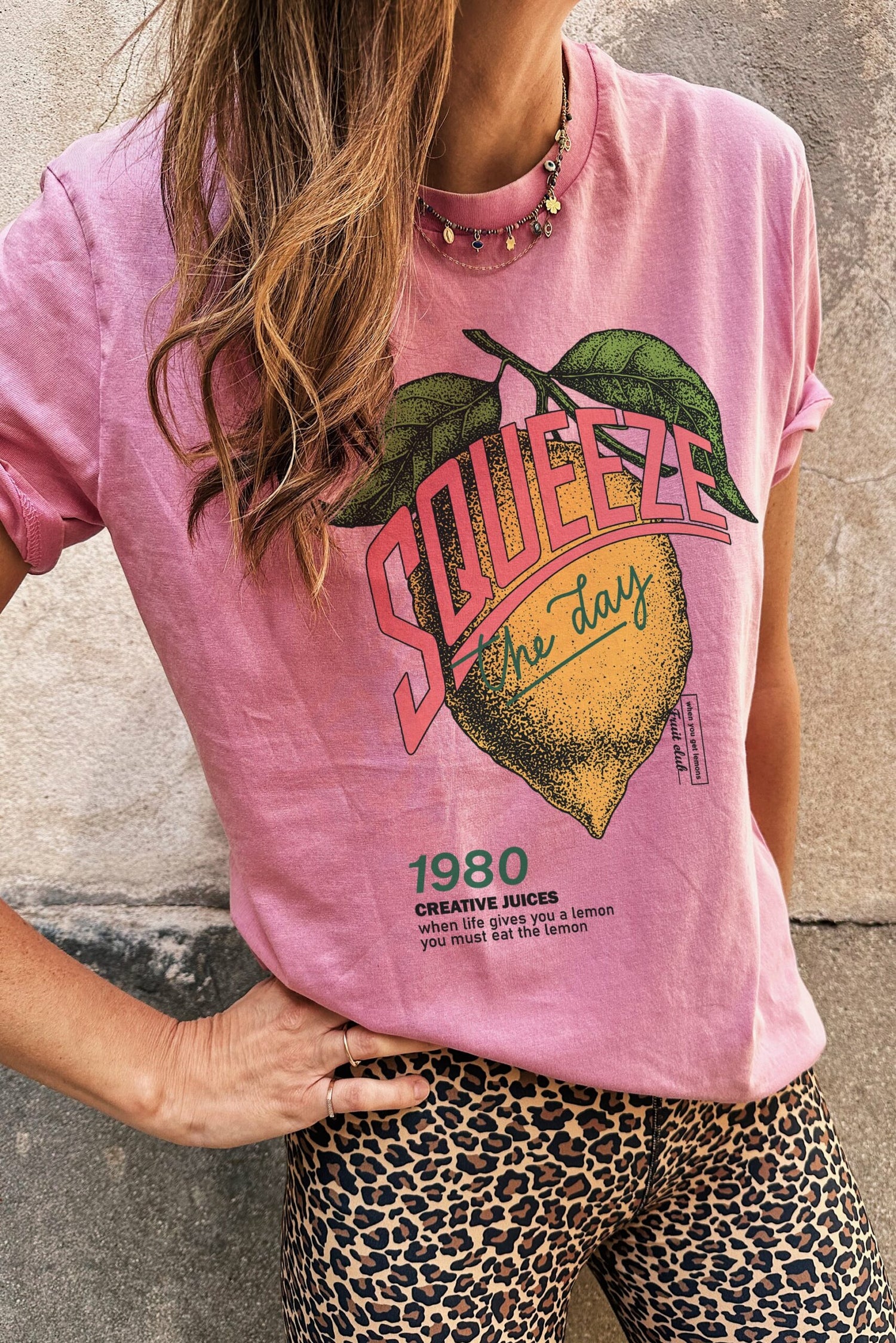 Tee Shirt Pink Délavé Personnalisable Squeeze