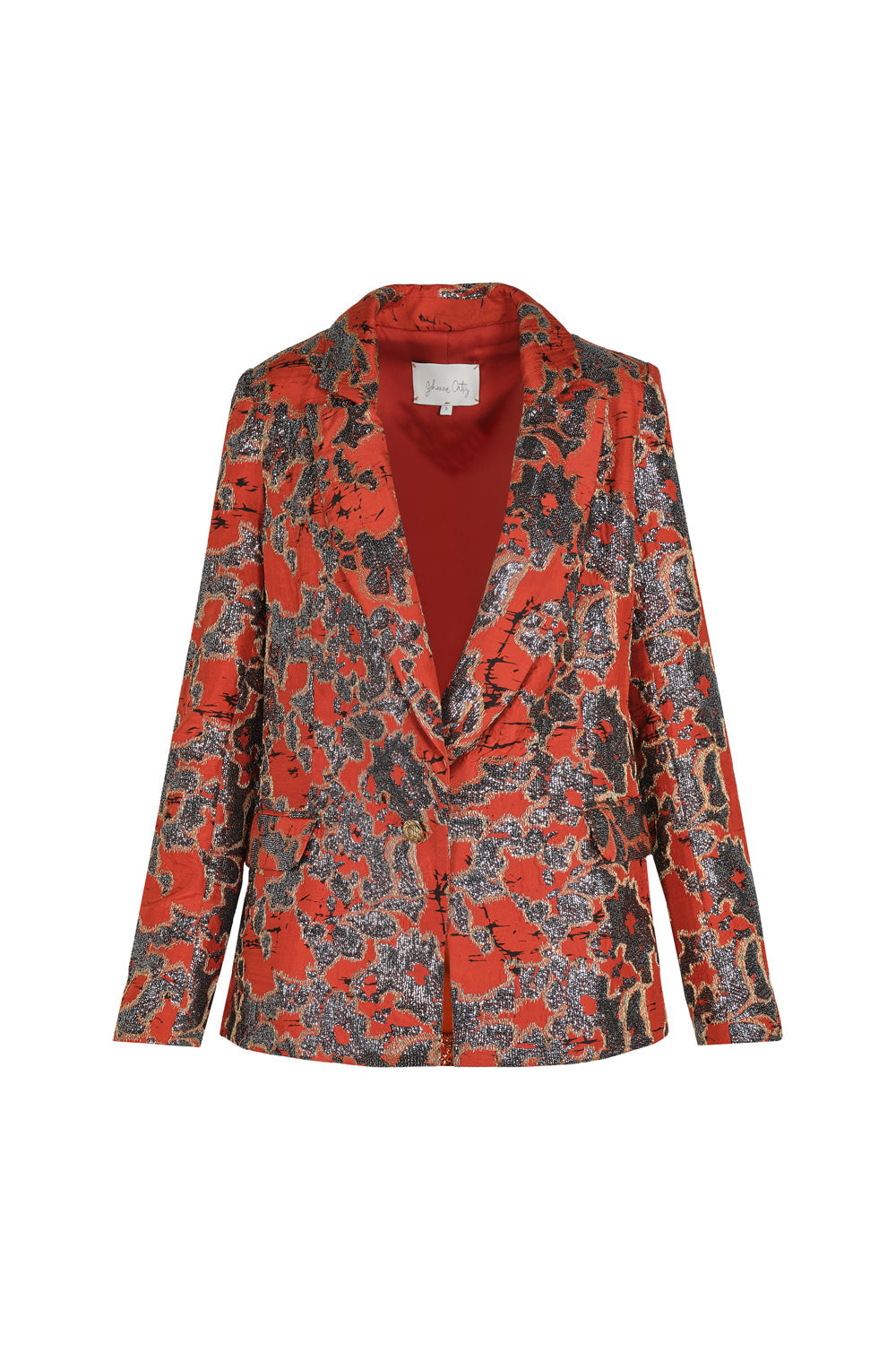 Truly Treasured Blazer In Orange - Johanna Ortiz