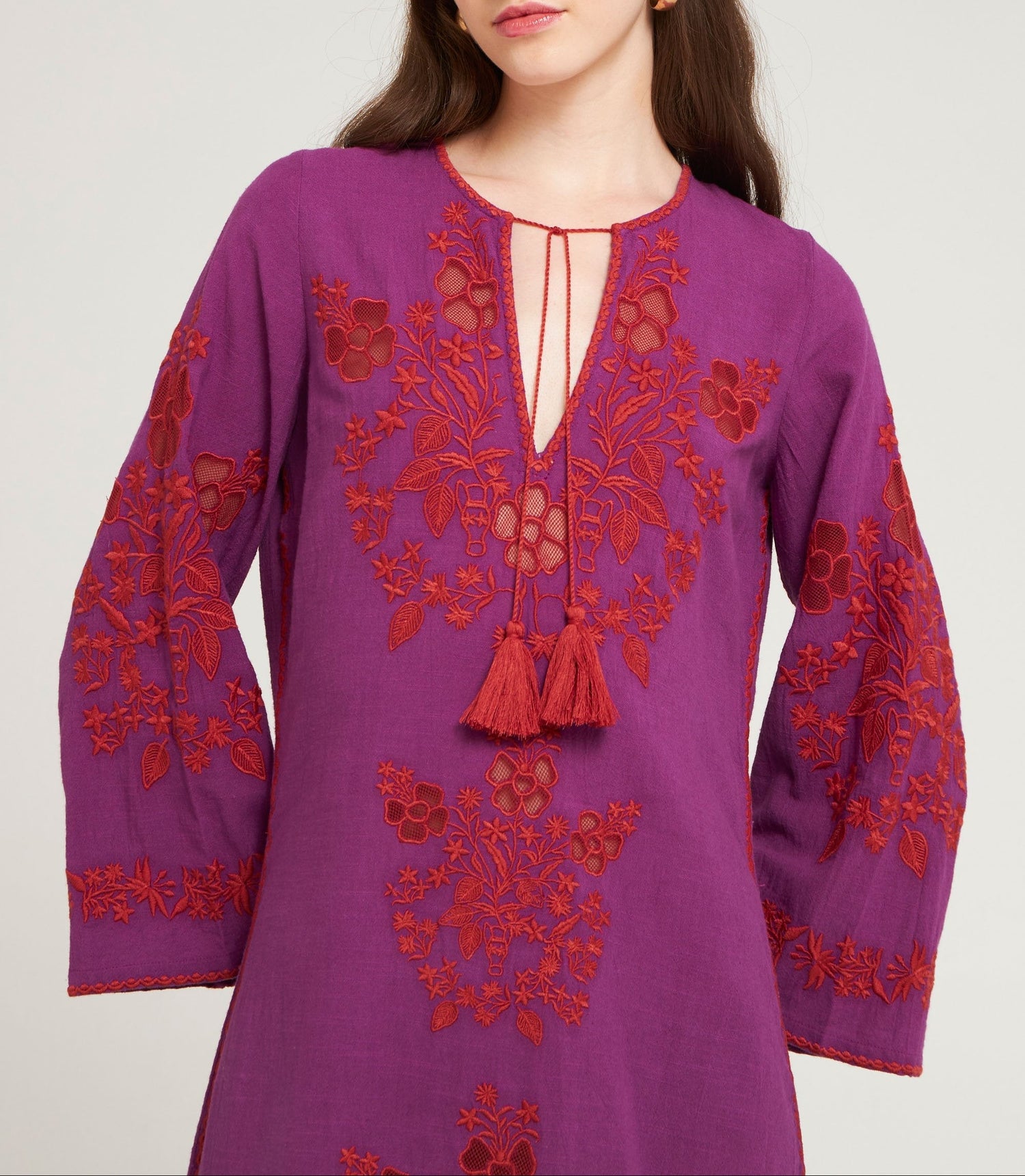 Robe longue brodée Vani