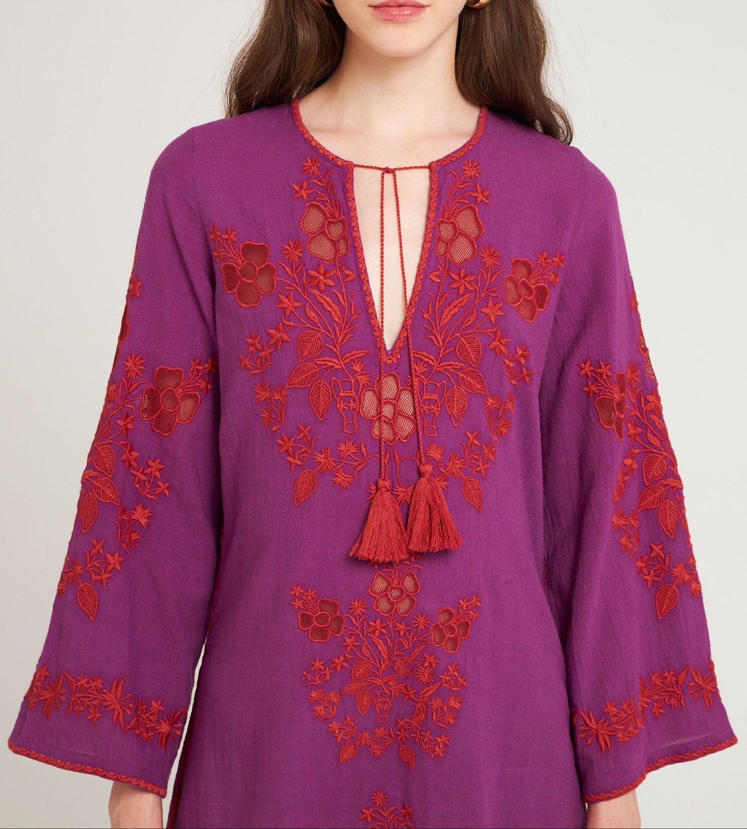 Robe longue brodée Vani