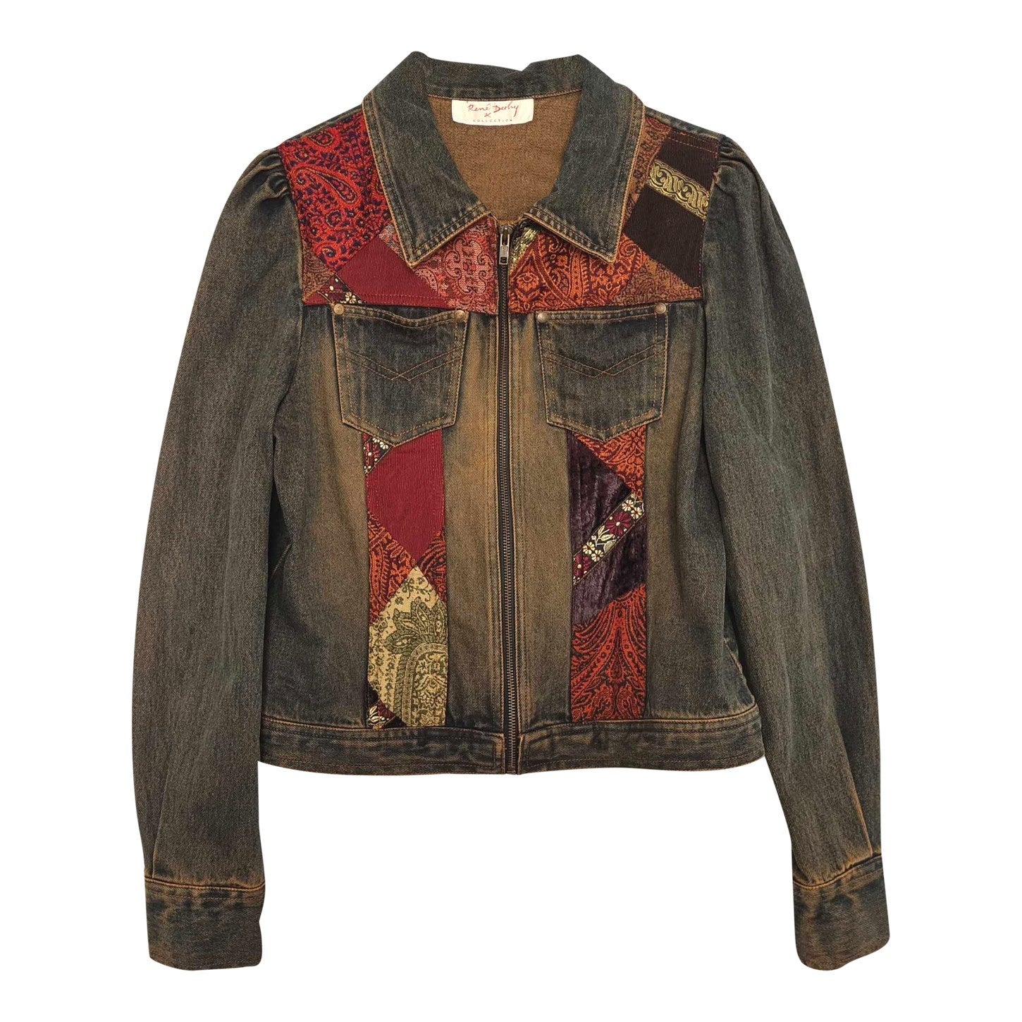Veste en jean patchwork