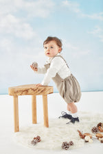 Veste unisex Lou en chevron laine chataîgne