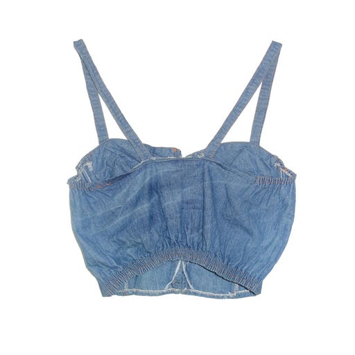 Mini top en jean à bretelles