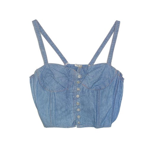 Mini top en jean à bretelles