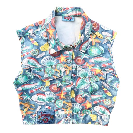 Veste en jean imprimé