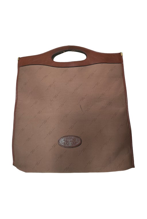 Sac en tissu et cuir Pourchet