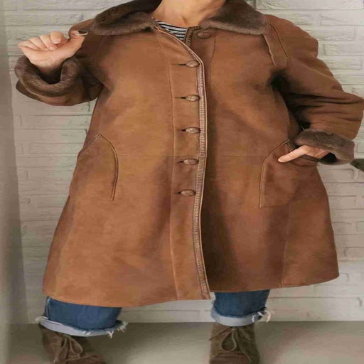 Manteau peau lainée