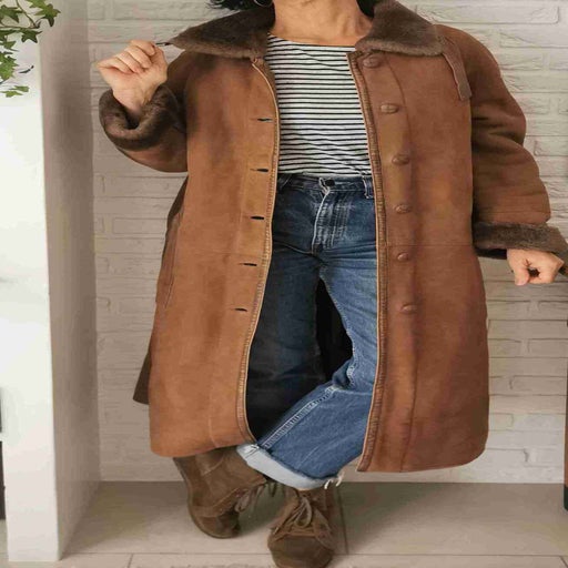 Manteau peau lainée