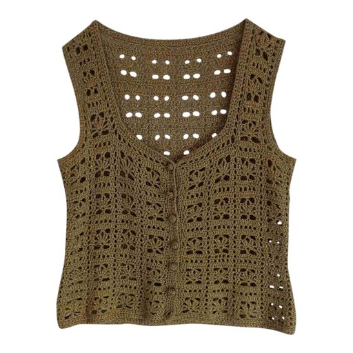 Caraco en crochet doré