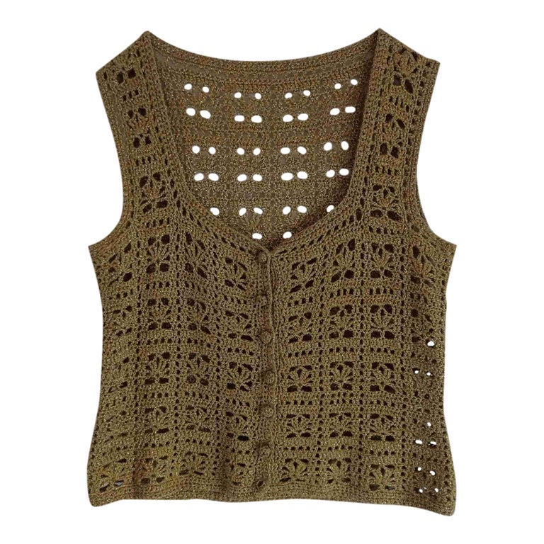 Caraco en crochet doré