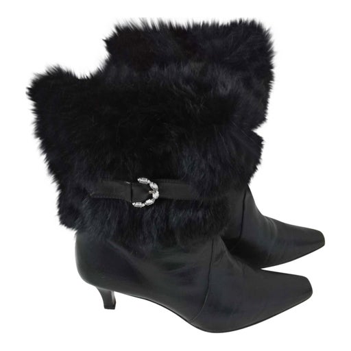 Bottines en cuir et fourrure