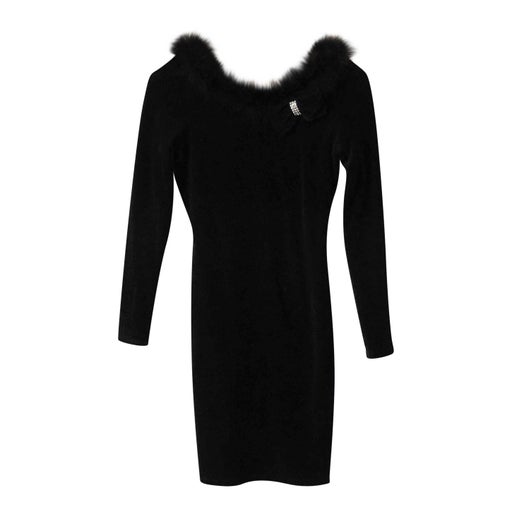 Robe en velours et plumes