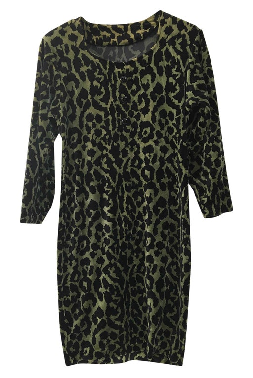 Robe en velours léopard
