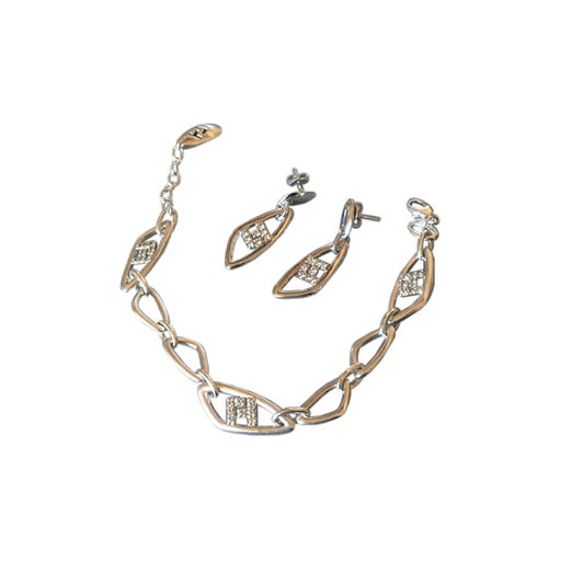 Parure en argent et strass