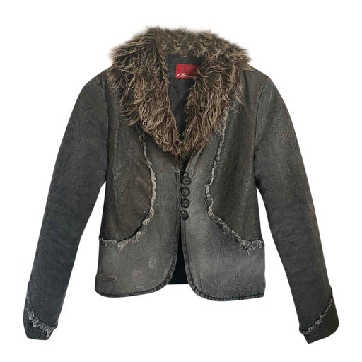 Veste en jean et cuir