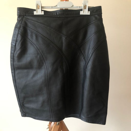 Jupe crayon outlet en cuir veritable