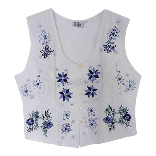 Top en coton brodé