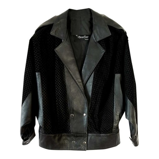 Veste en cuir et daim