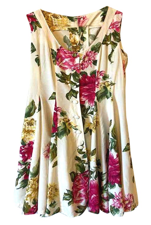 Robe boutonnée à fleurs