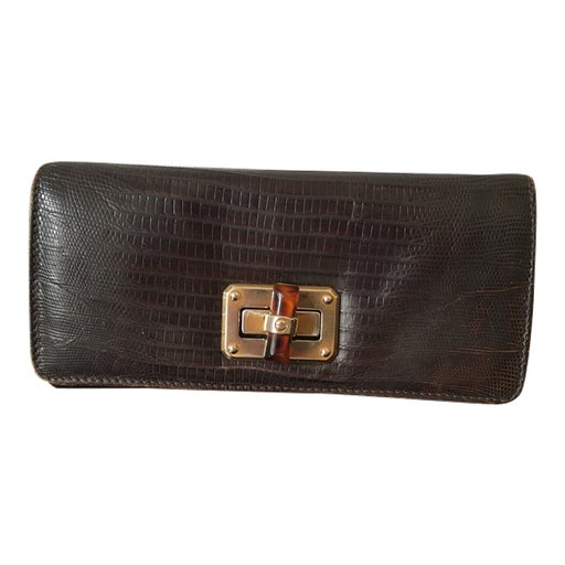 Portefeuille en lézard Lanvin