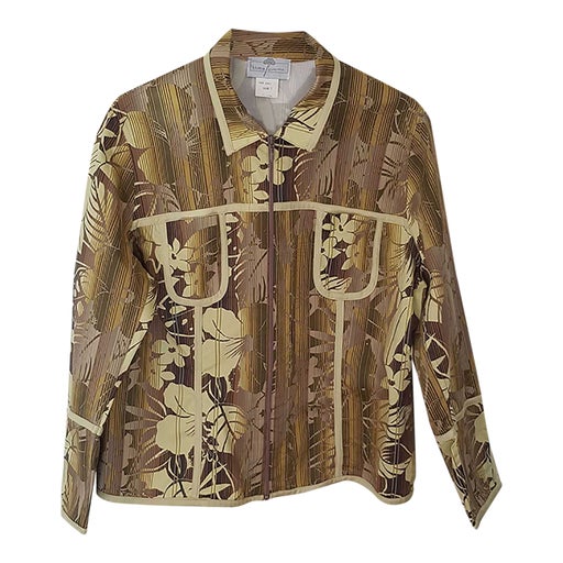 Veste en jean à motifs
