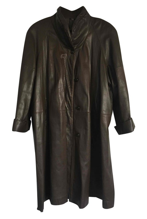 Manteau long en cuir