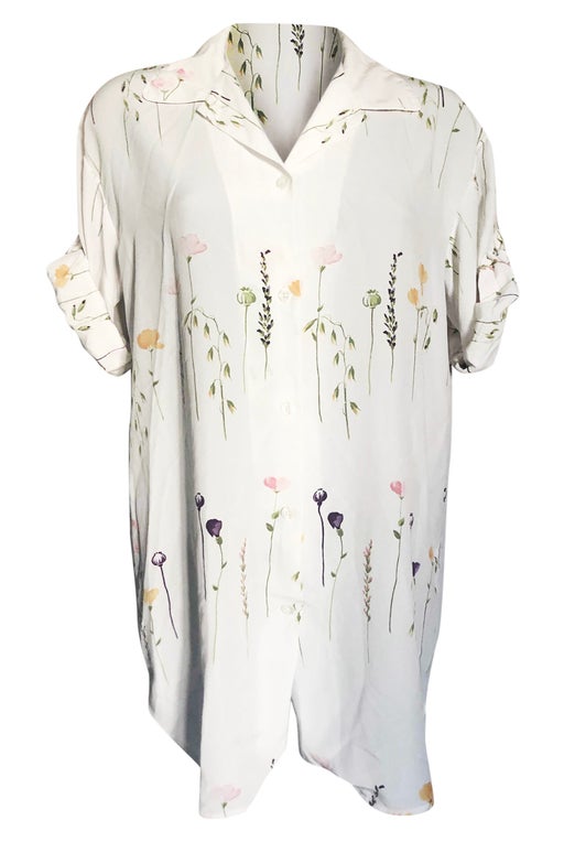 Robe chemise à fleurs