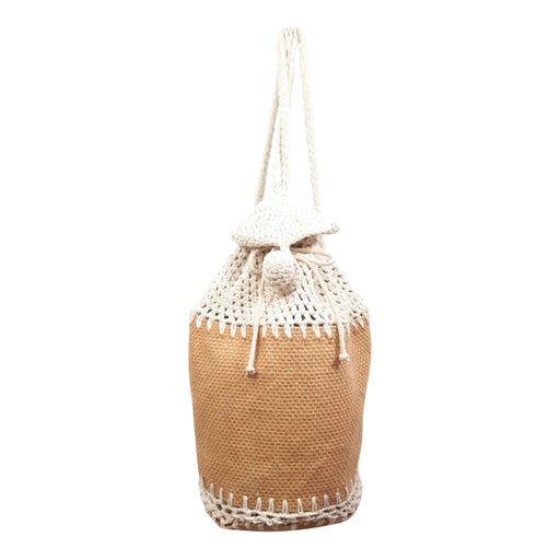 Sac à dos en osier 70s