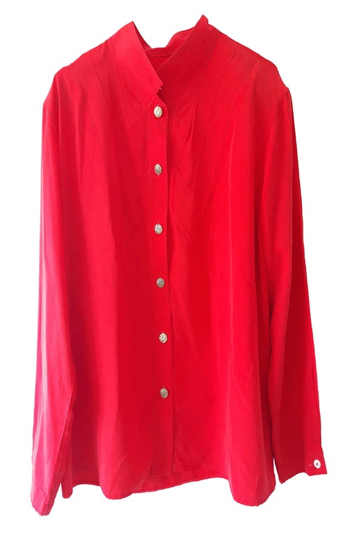 Blouse rouge 80s