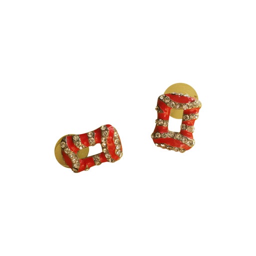 Boucles d'oreilles en émail et strass