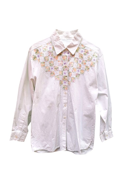 Chemise en coton brodé