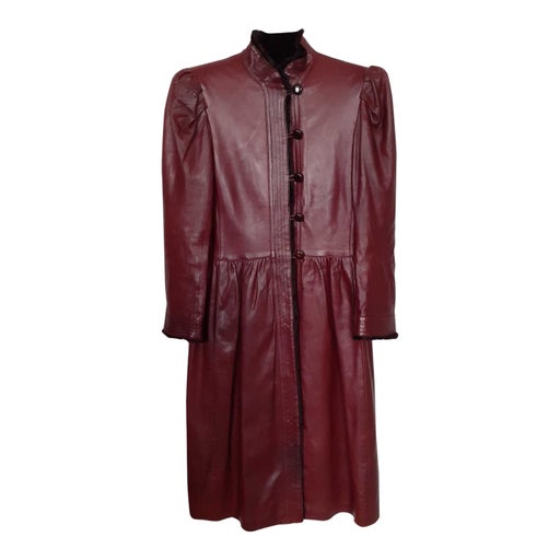 Manteau en cuir Yves Saint Laurent