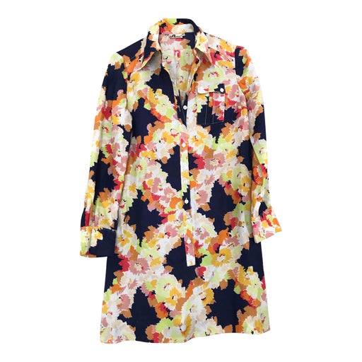 Robe chemise à fleurs