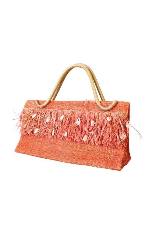 Sac en paille et coquillages