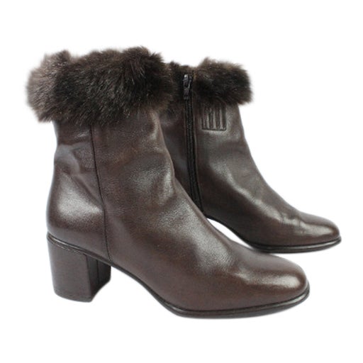 Bottines en cuir et fourrure