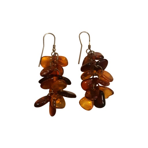 Boucles d'oreilles argent et ambre