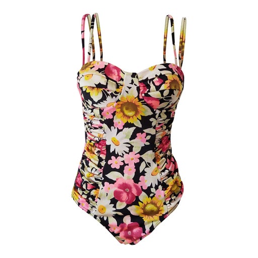 Maillot de bain satiné à fleurs