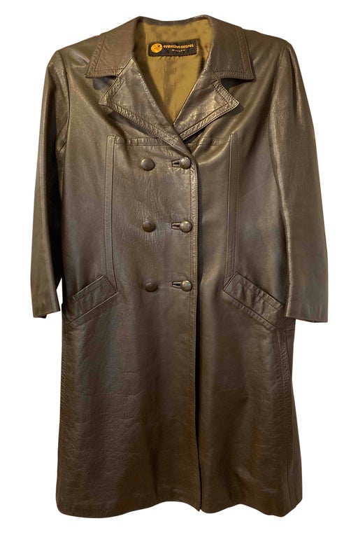 Manteau long en cuir