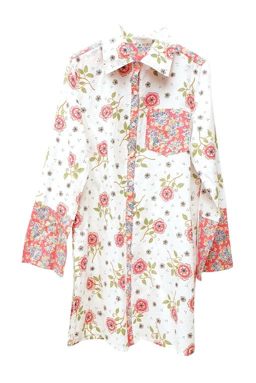 Robe chemise à fleurs