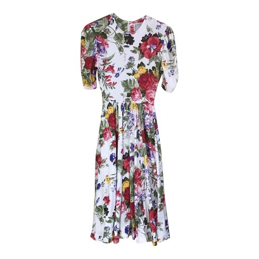 Robe midi à fleurs
