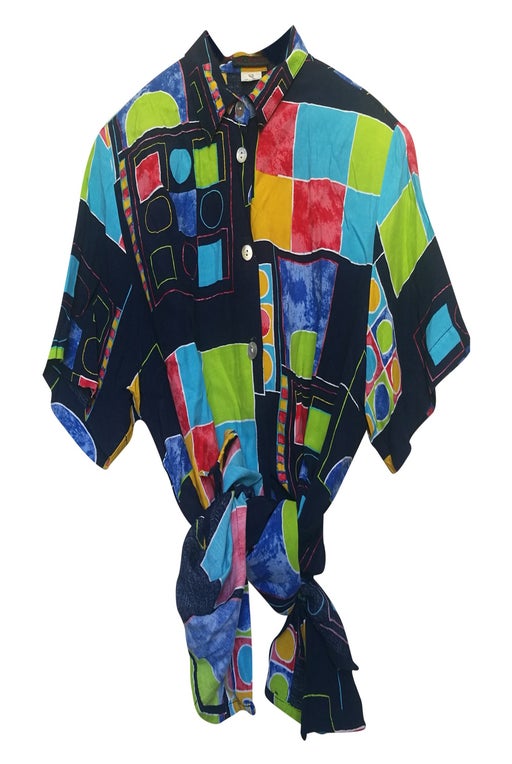 Chemise à motifs multicolores