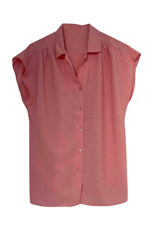 Chemise manches courtes rose