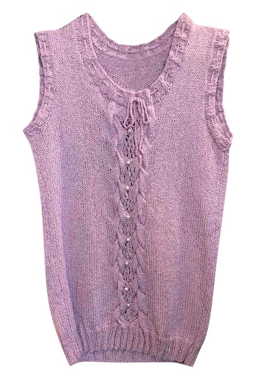 Pull sans manches lilas